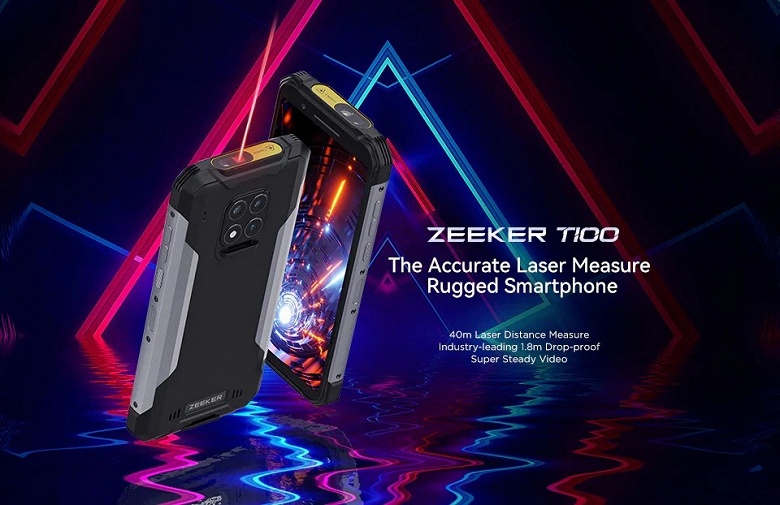 6000 мА•ч, небольшой экран и лазерный дальномер. Представлен защищённый смартфон Zeeker T100